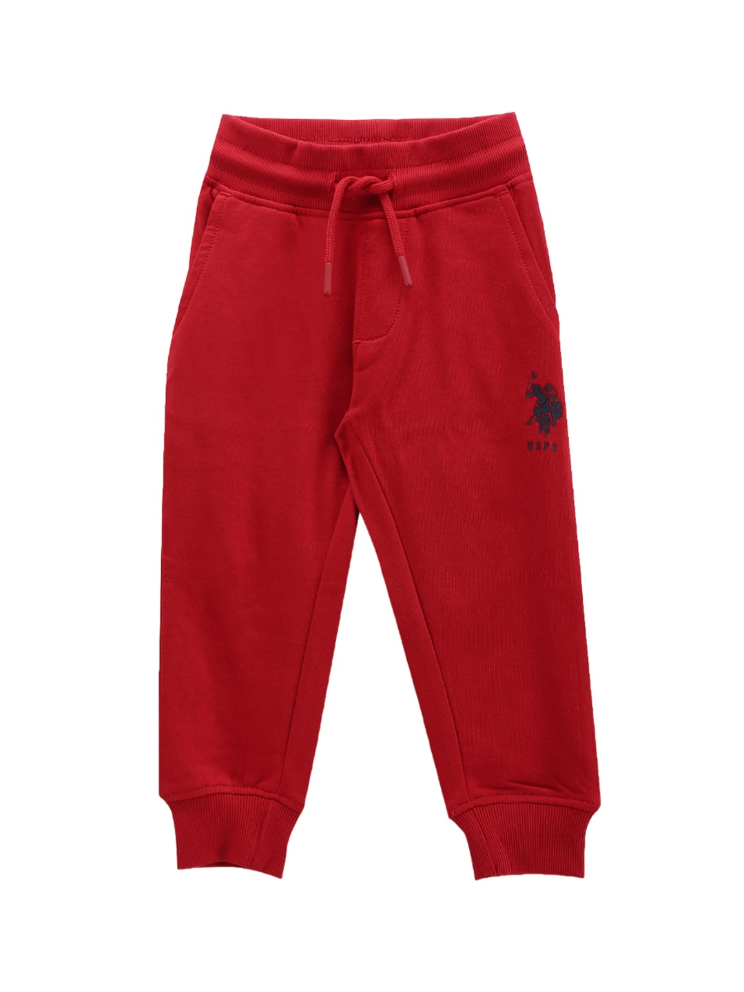 

U.S. Polo Assn. Kids Boys Pure Cotton Joggers Track Pants, Red