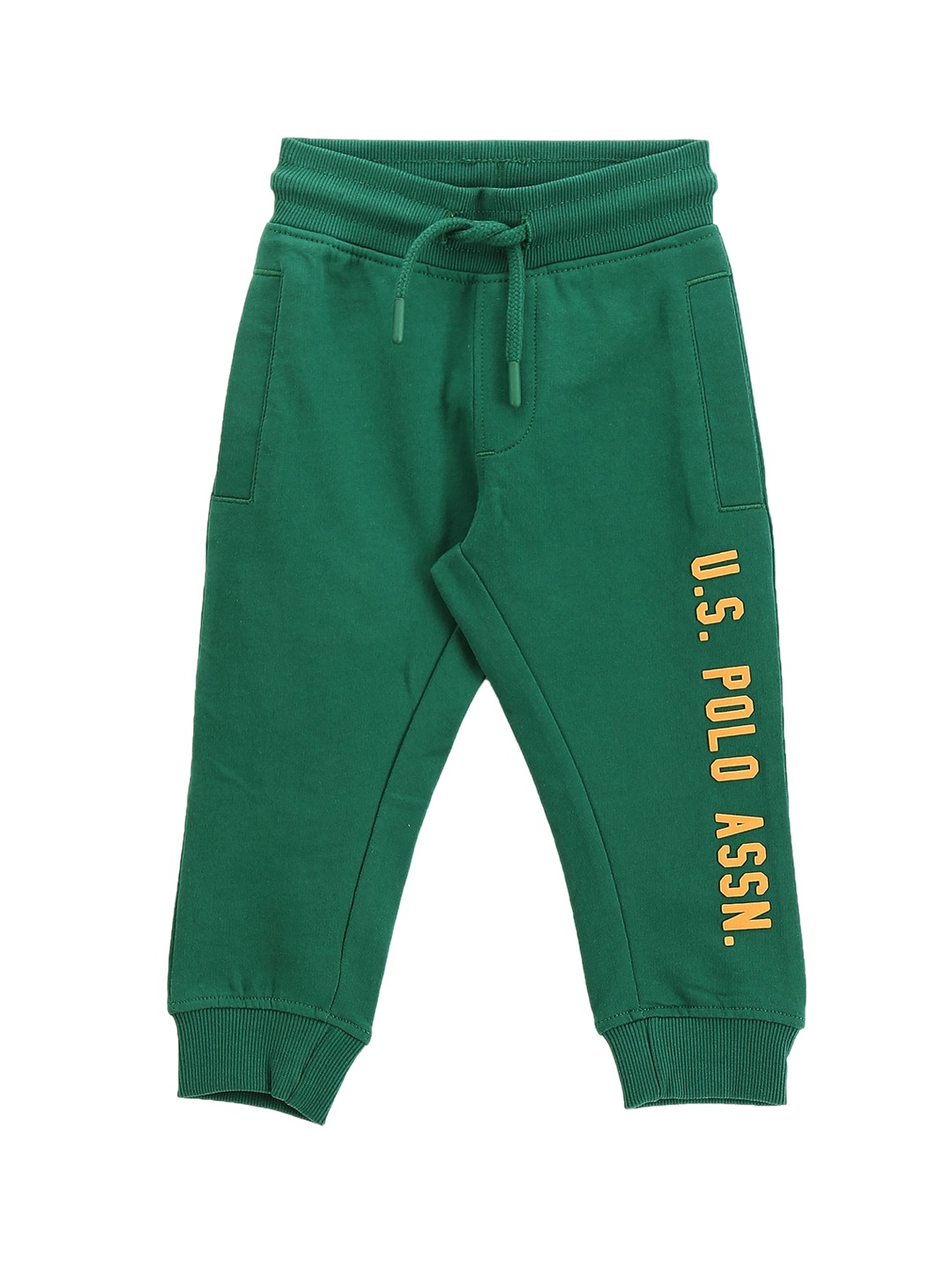 

U.S. Polo Assn. Kids Boys Brand Print Cotton Joggers, Green