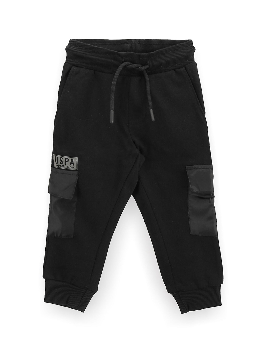 

U.S. Polo Assn. Kids Boys Solid Cotton Joggers, Black