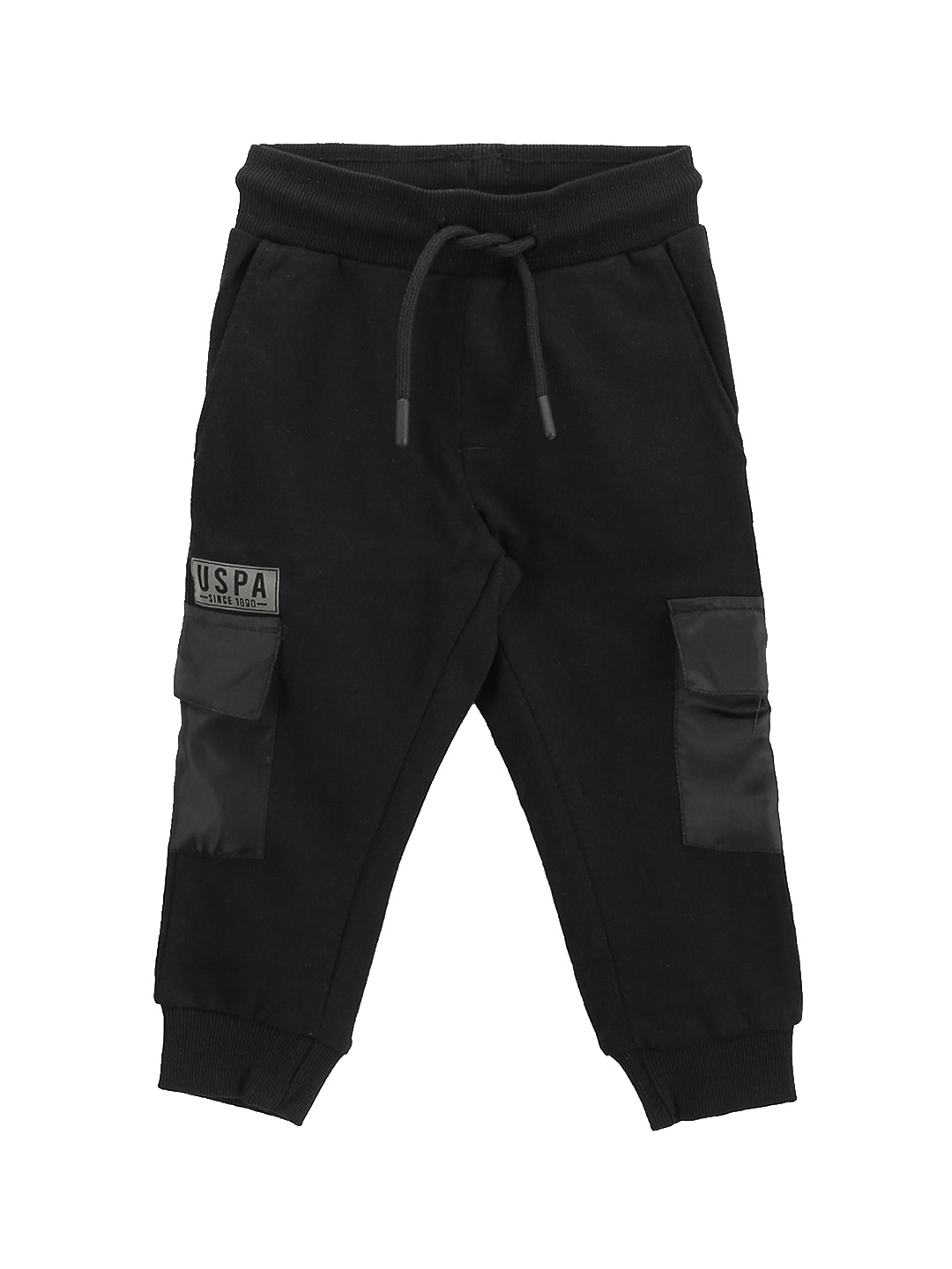 

U.S. Polo Assn. Kids Boys Pure Cotton Regular Fit Joggers Track Pants, Black