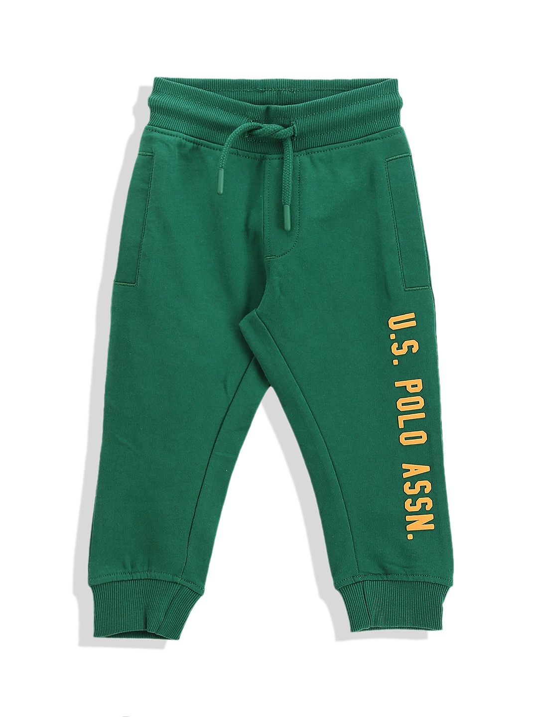 

U.S. Polo Assn. Kids Boys Brand Logo Print Regular Fit Mid-Rise Joggers, Green