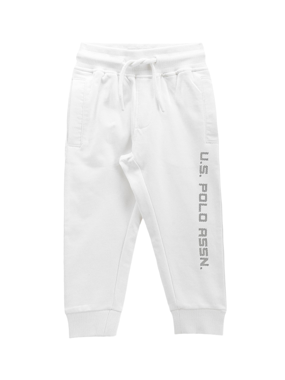 

U.S. Polo Assn. Kids Boys Brand Logo Printed Joggers, White