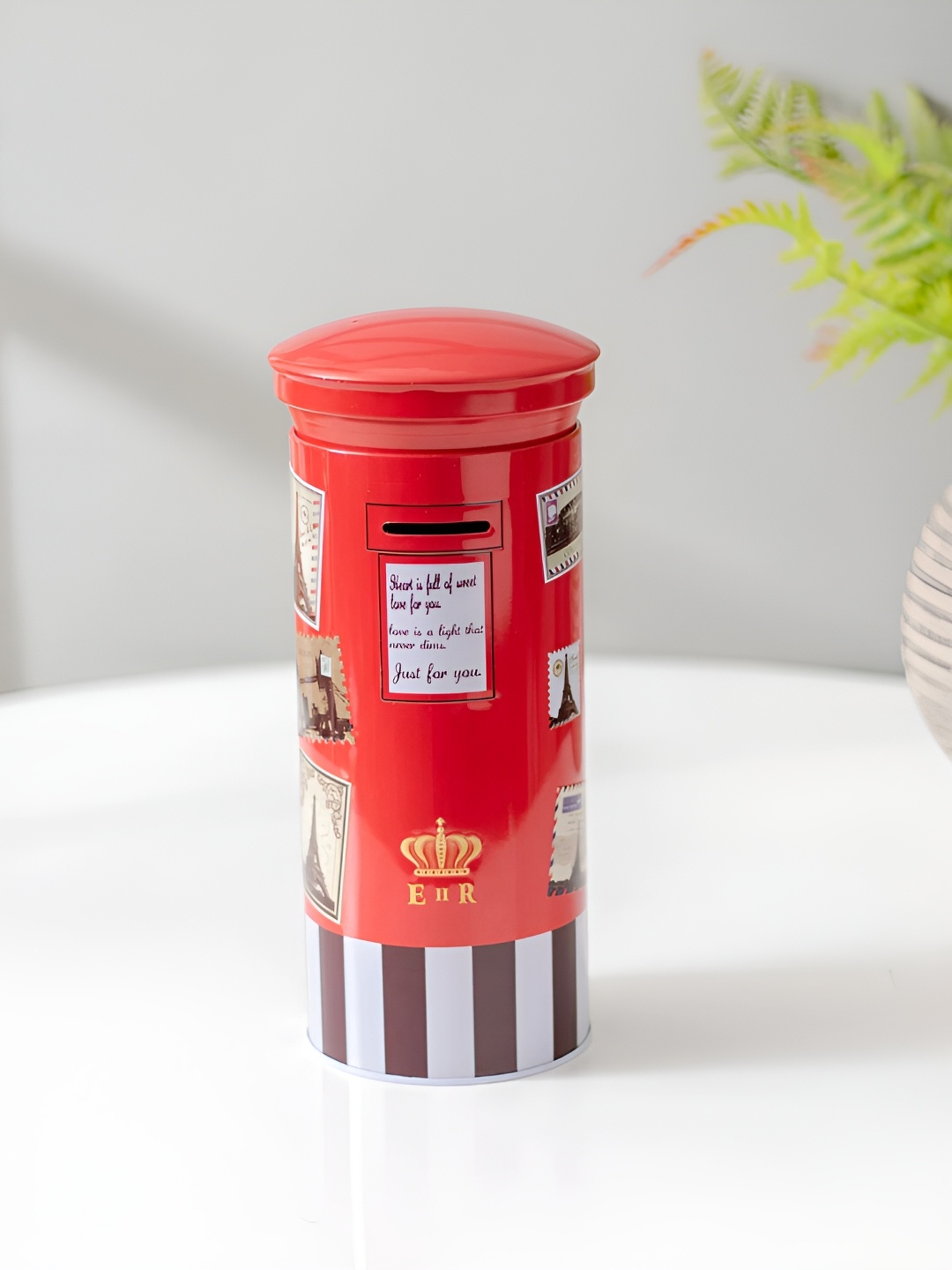 

THEDECORKART Red and White Metal Food Container