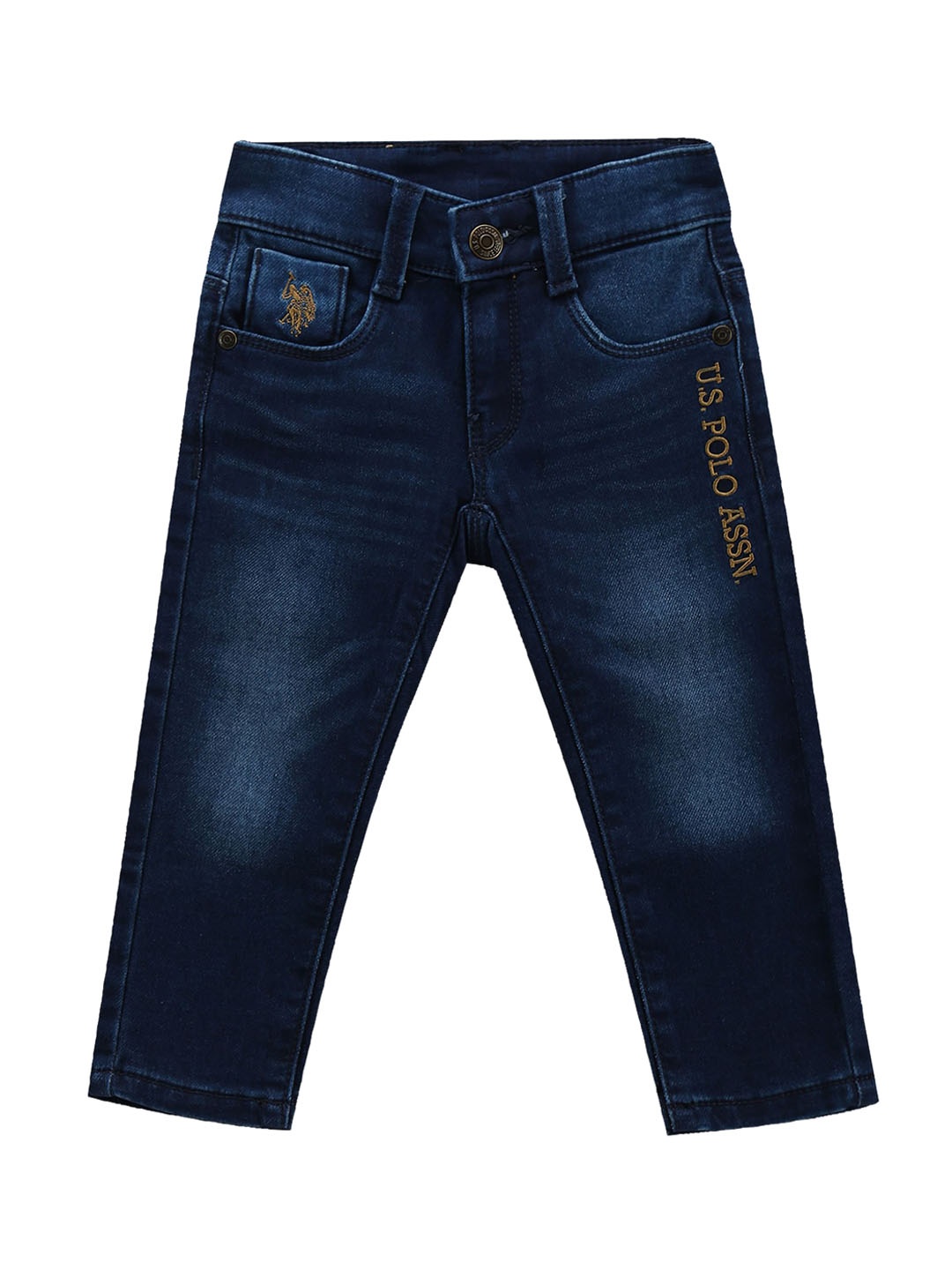 

U.S. Polo Assn. Kids Boys Classic Slim Fit Light Fade Stretchable Jeans, Blue