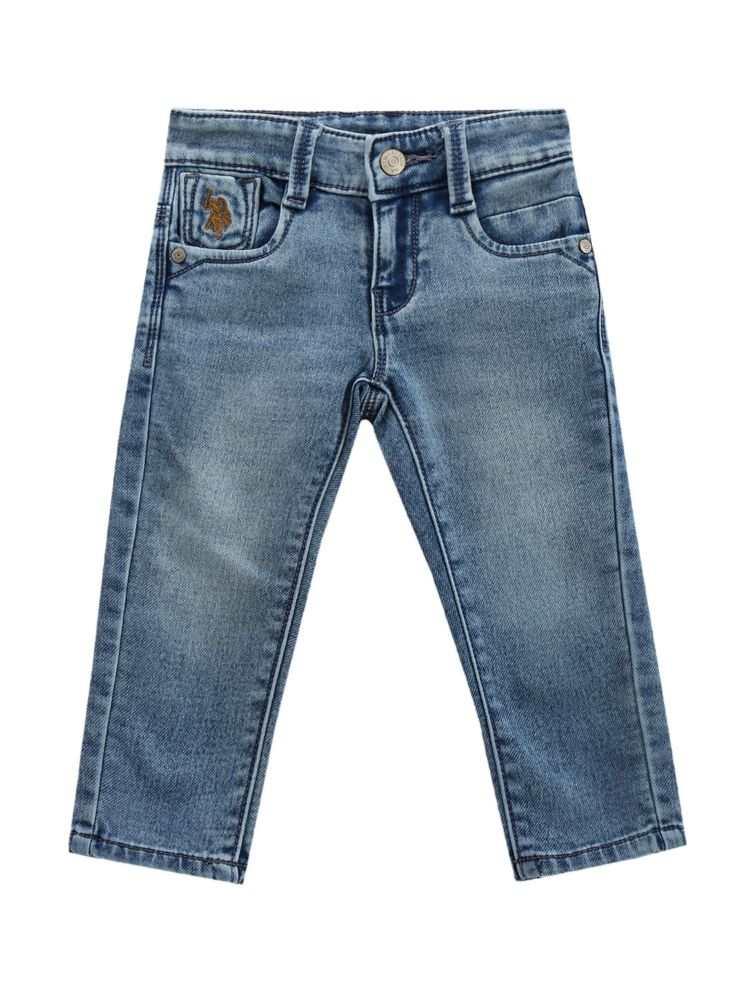 

U.S. Polo Assn. Kids Boys Classic Slim Fit Light Fade Stretchable Jeans, Blue