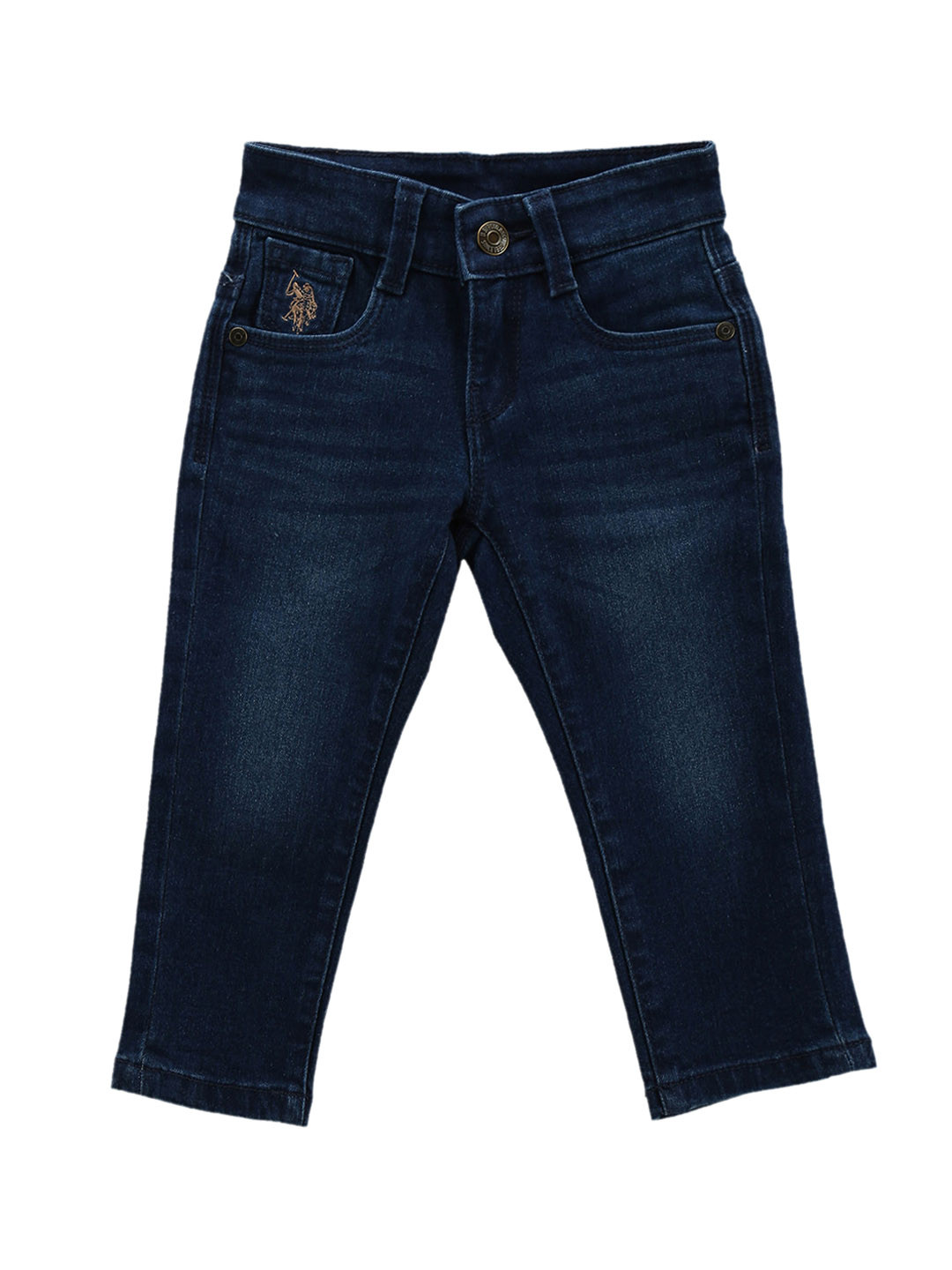

U.S. Polo Assn. Kids Boys Classic Slim Fit Clean Look Light Fade Stretchable Jeans, Blue