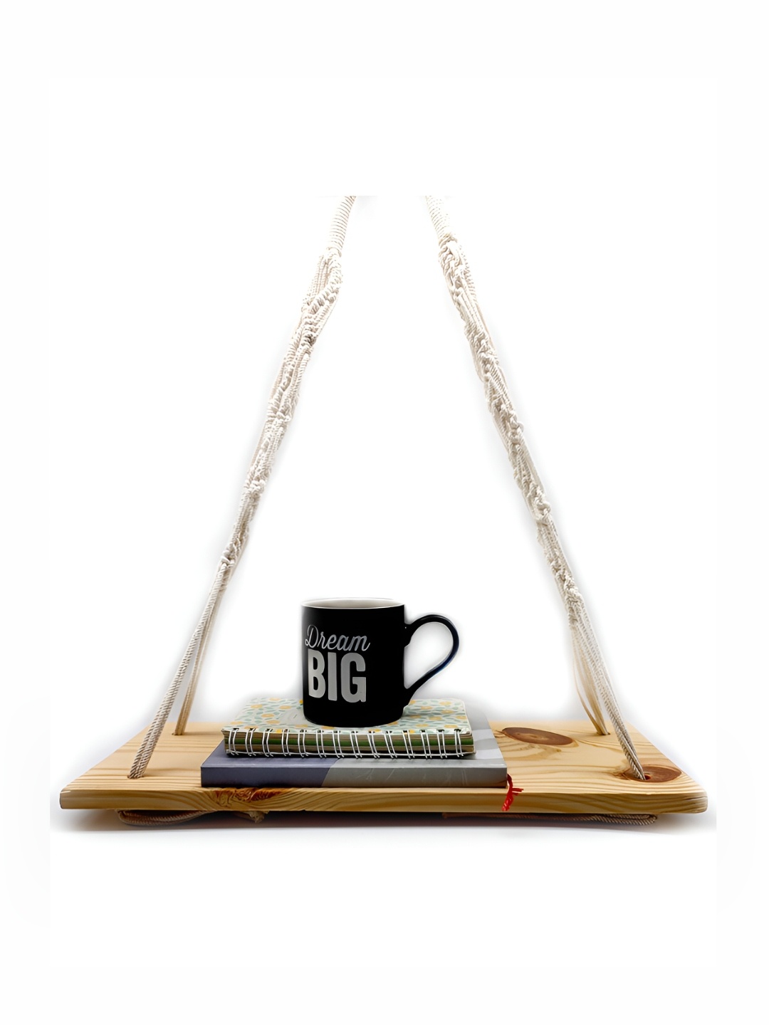 

VAH Kya Bat Hai !! Macrame Wood Wall Floating Shelves, Brown