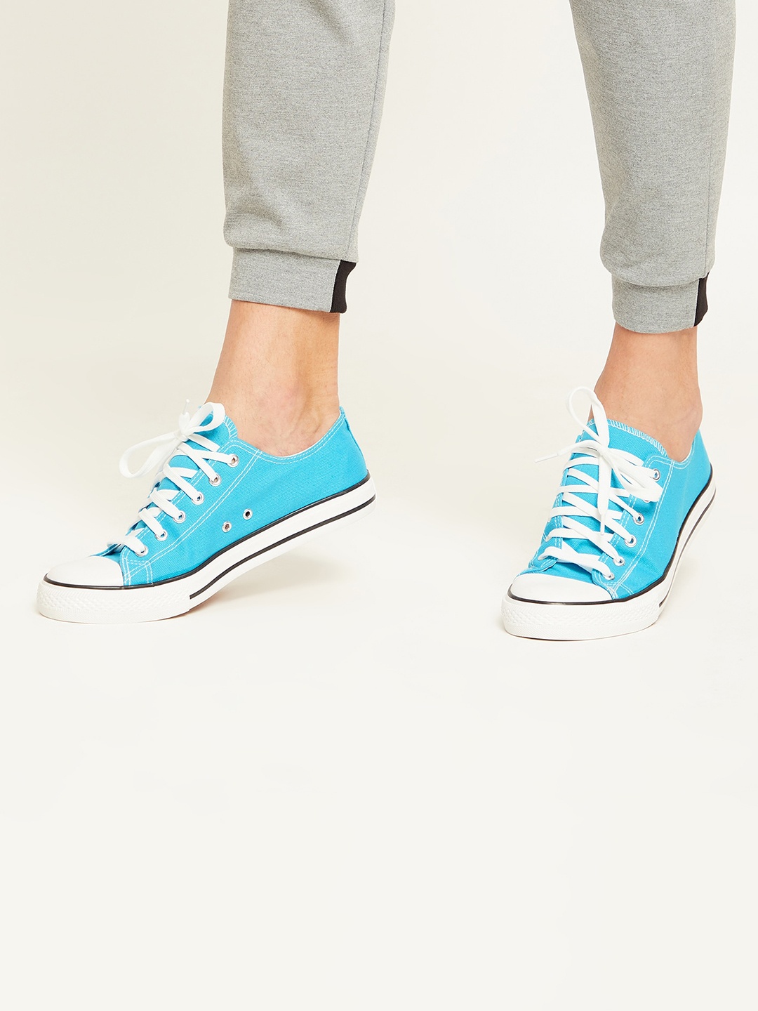 

MOZAFIA Men Canvas Lace-up Casual Low Top Sneakers, Blue
