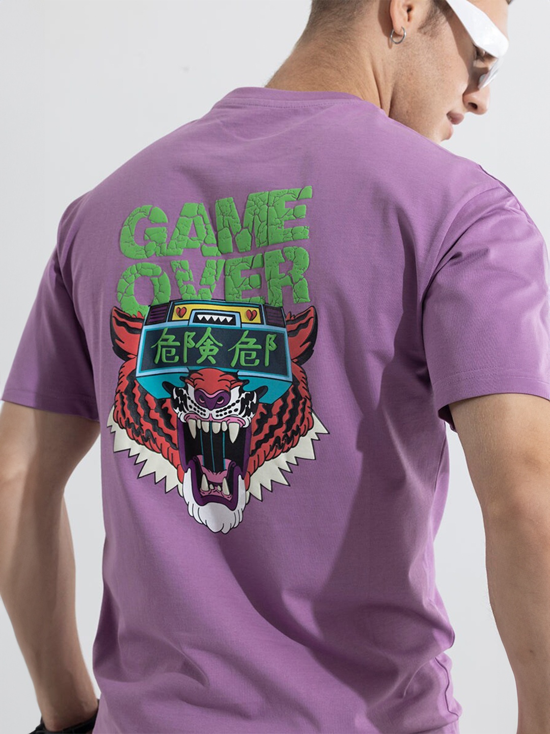 

Snitch Purple Graphic Printed Relaxed Fit Cotton T-shirt