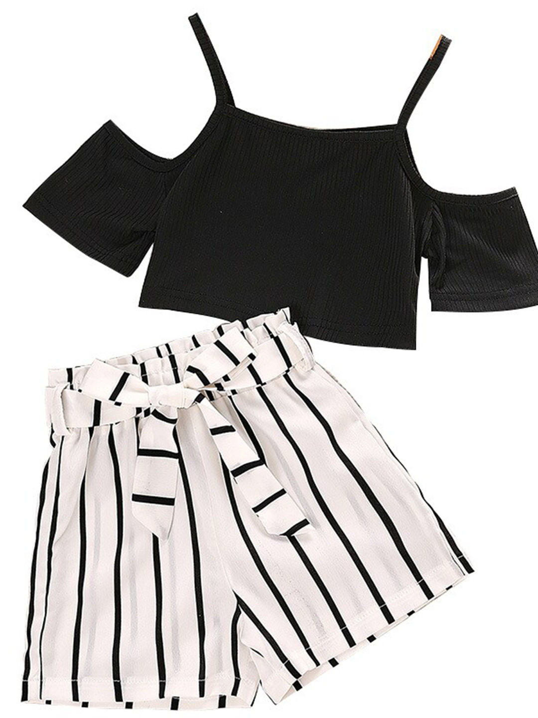 

StyleCast Black Girls Cold Shoulder Top with Shorts