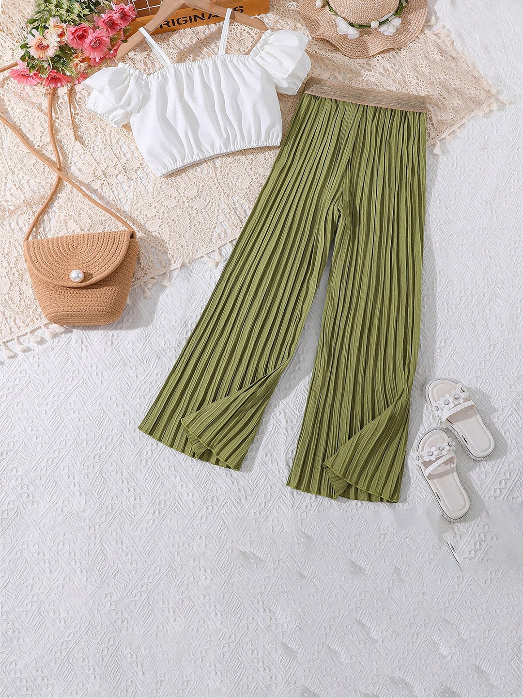 

StyleCast Girls Green Top with Palazzos