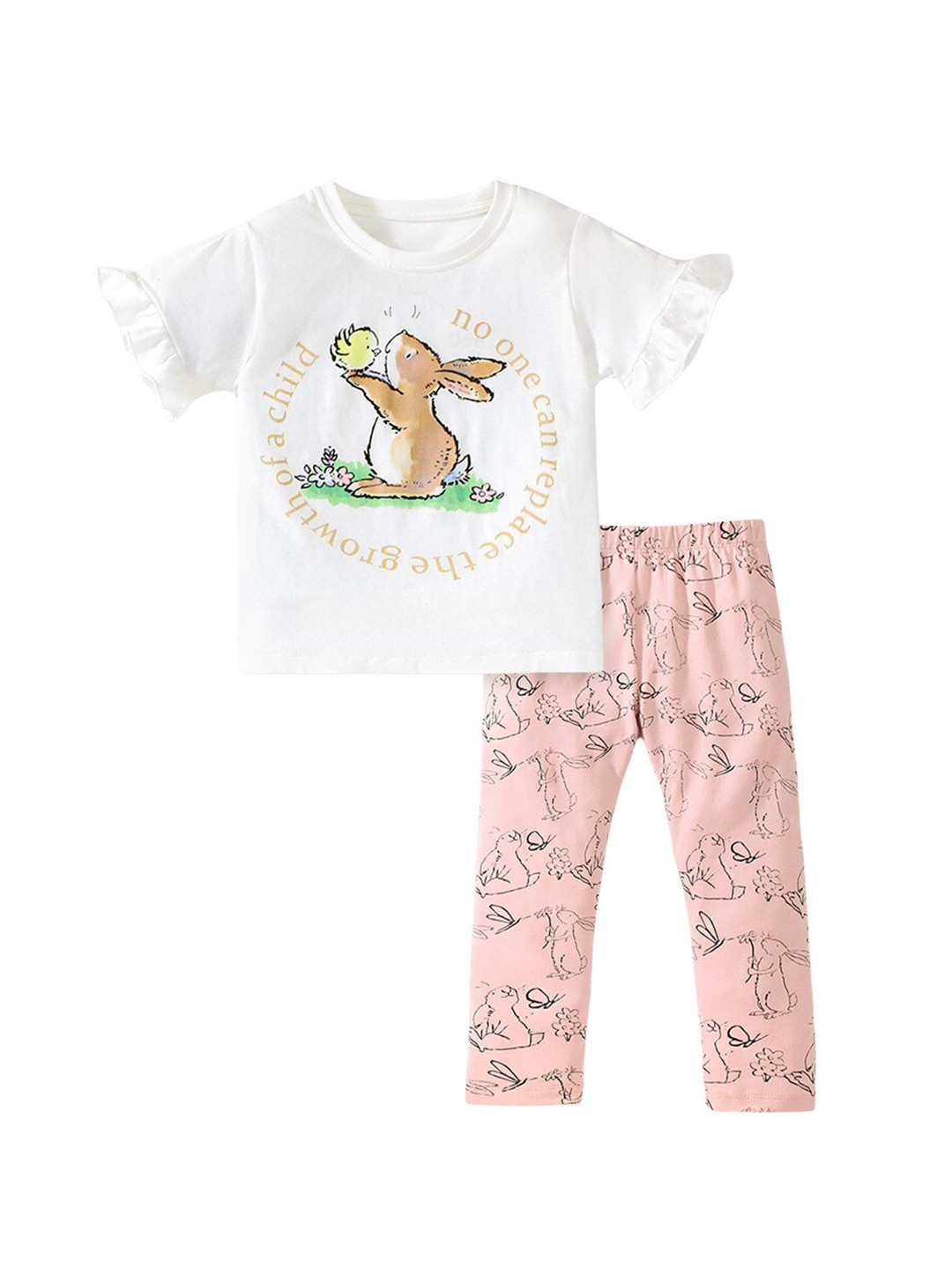 

StyleCast Girls White Printed Pure Cotton T-shirt with Pyjamas