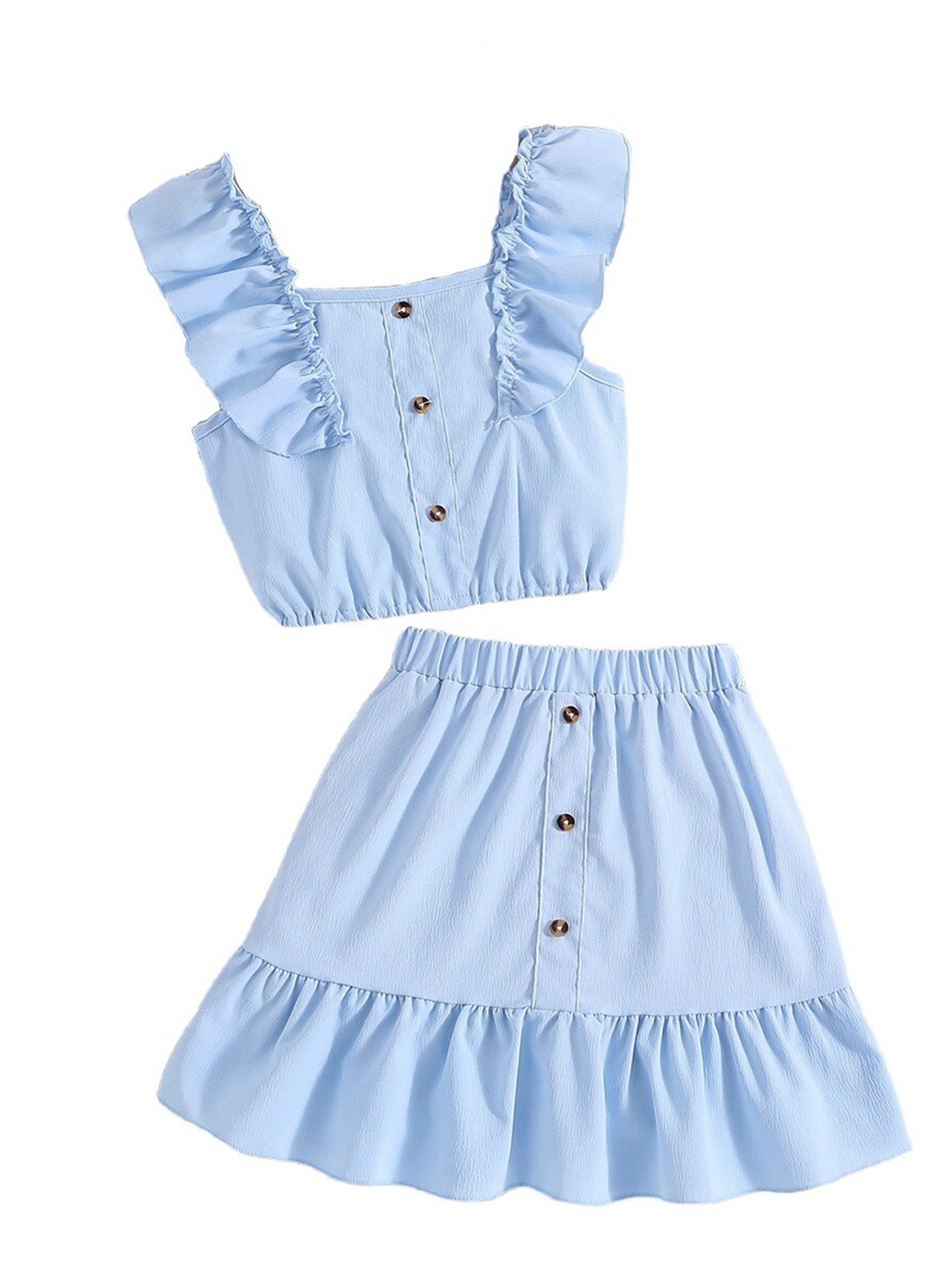 

StyleCast Blue Girls Square Neck Sleeveless Top With Skirt, Turquoise blue