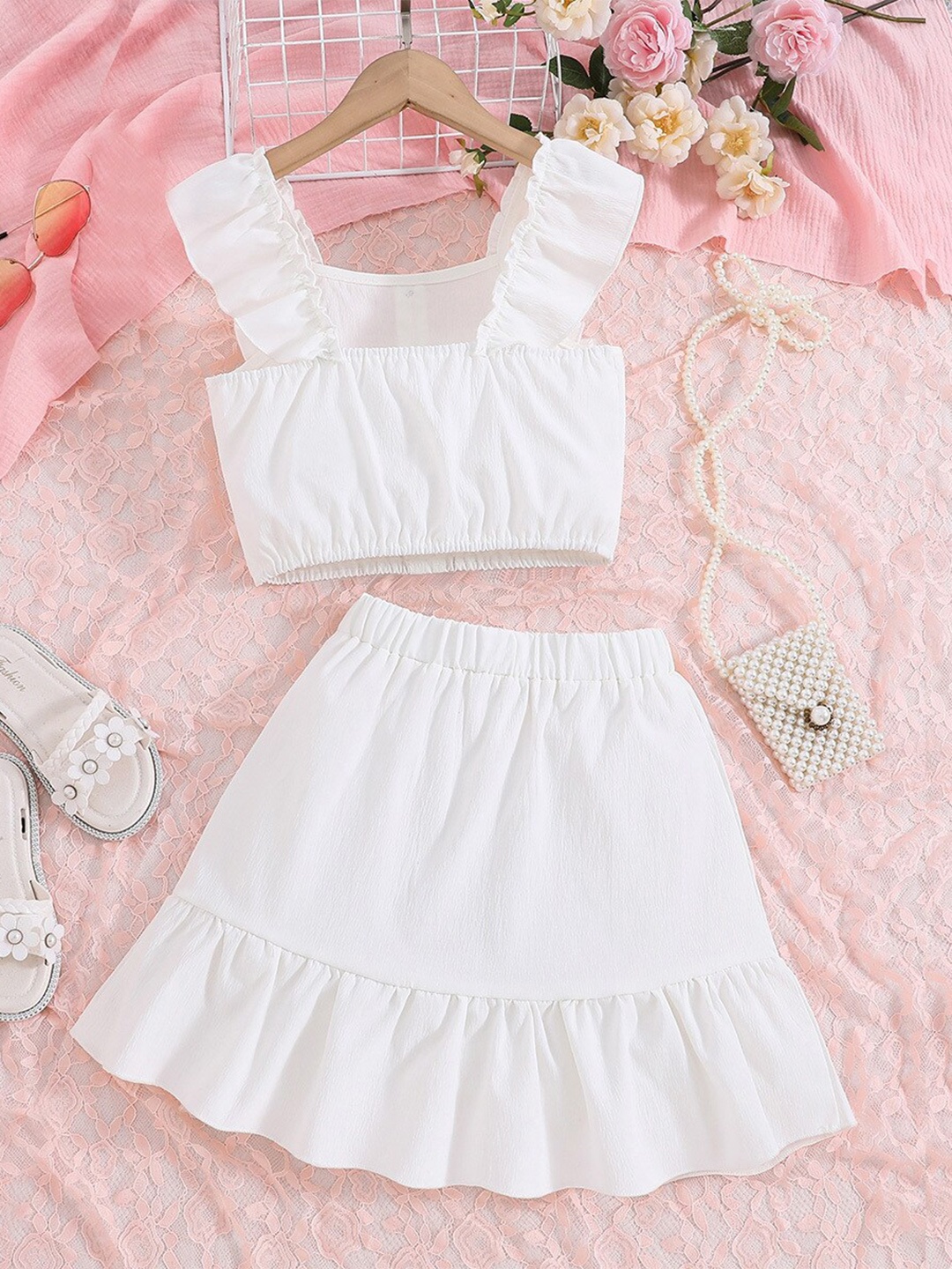 

StyleCast White Girls Top with Skirt