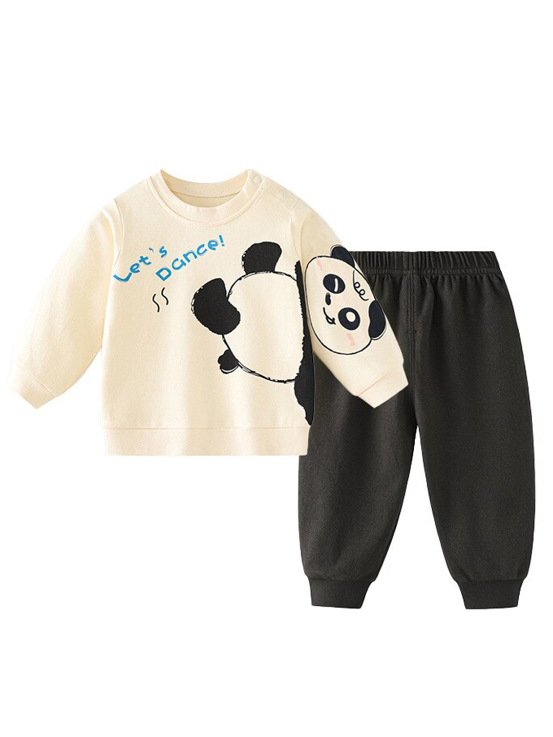 

StyleCast Beige Boys Printed Pure Cotton Top with Jogger