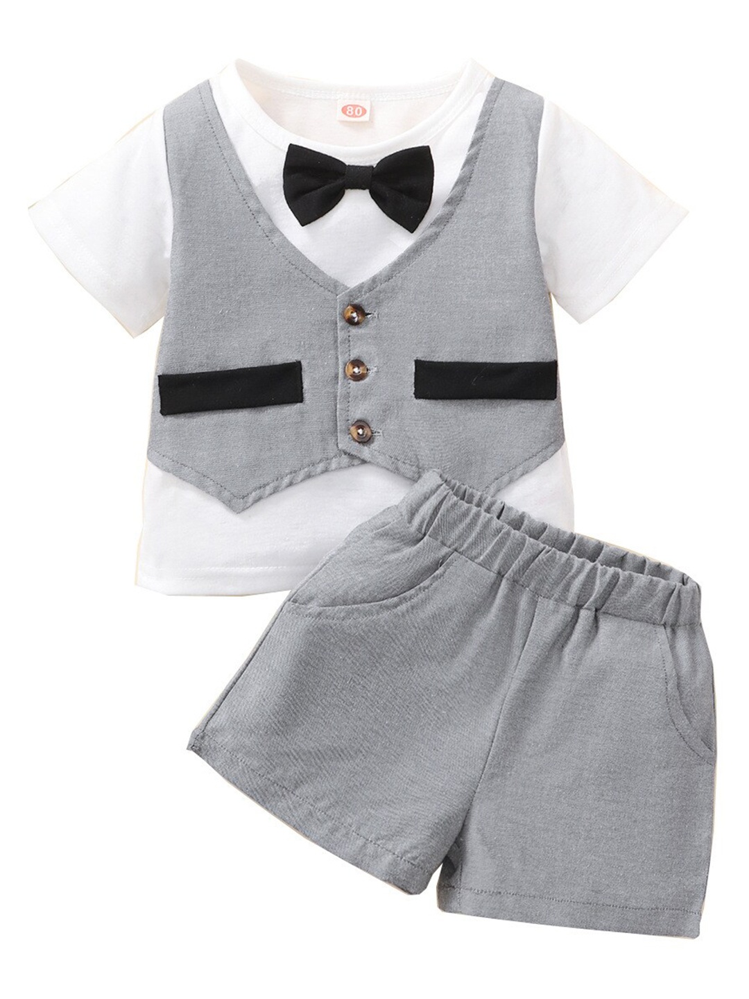 

StyleCast Infants Boys Grey Colourblocked Top with Shorts