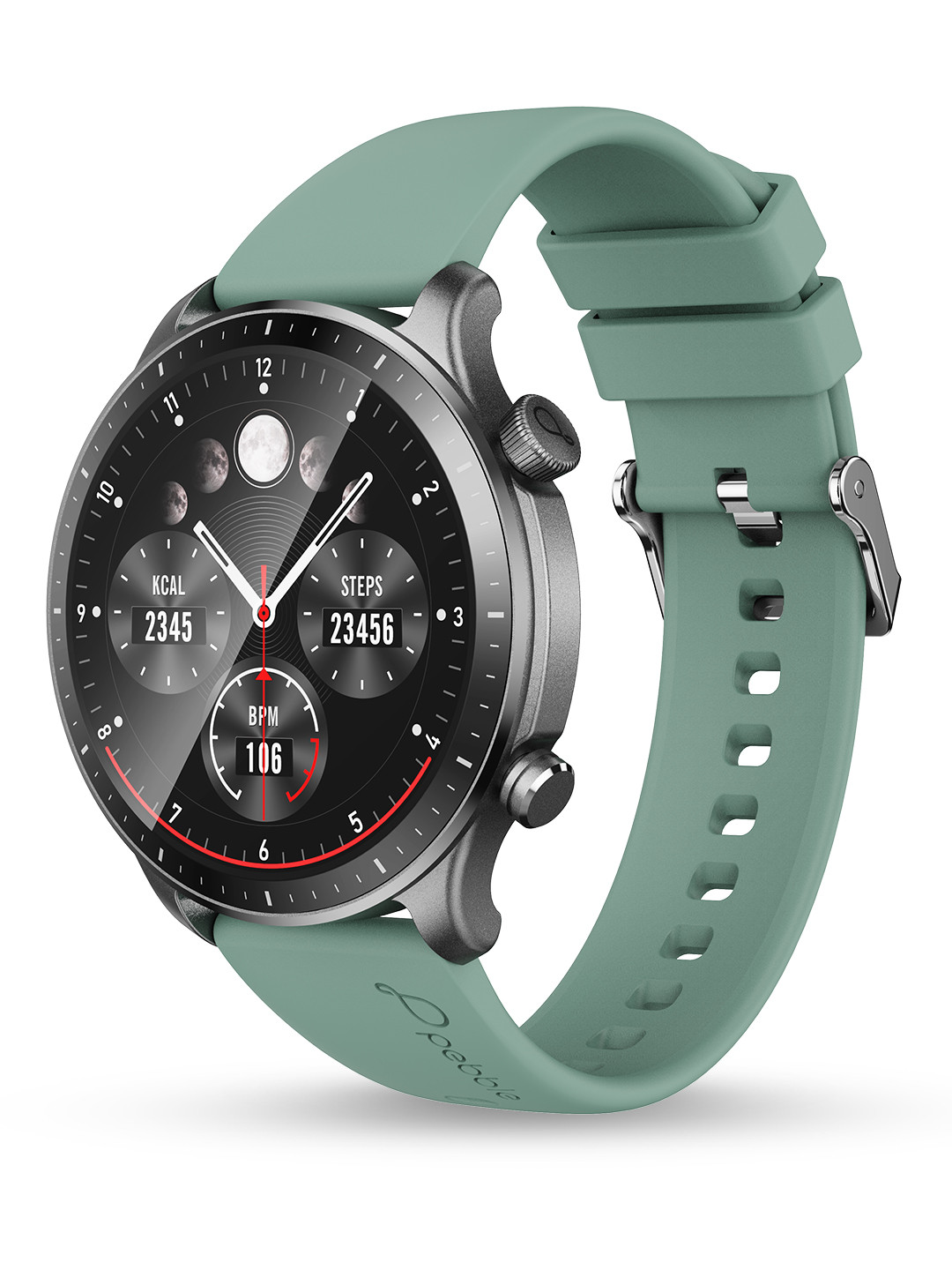 

pebble Green Cosmos Luxe 3 1.43" AMOLED AOD, BT Calling, Long Battery Life Smart Watch