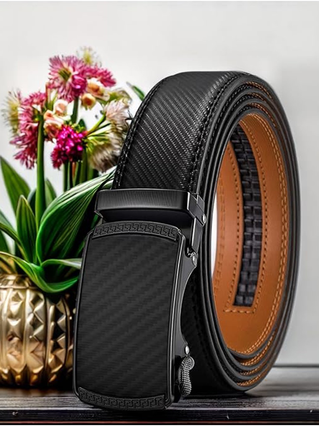 

Kastner Men Textured Formal Belt, Black