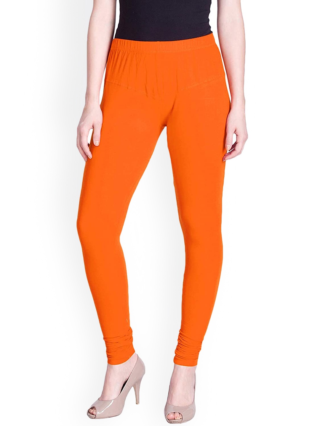 

BAESD Skinny-fit Cotton Churidar-length Leggings, Orange