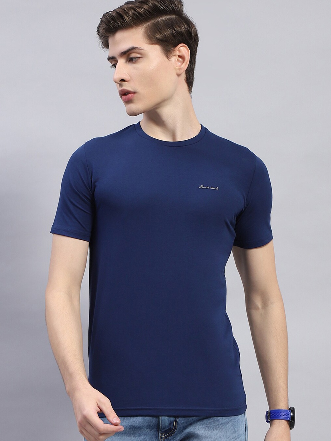 

Monte Carlo Round Neck Short Sleeves T-shirt, Blue