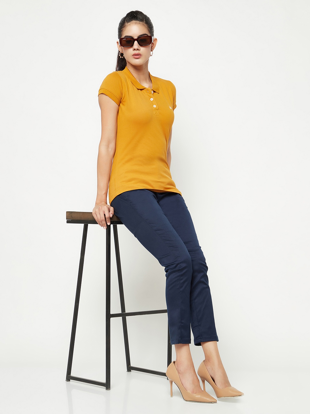 

Crimsoune Club Polo Collar Slim Fit T-shirt, Mustard