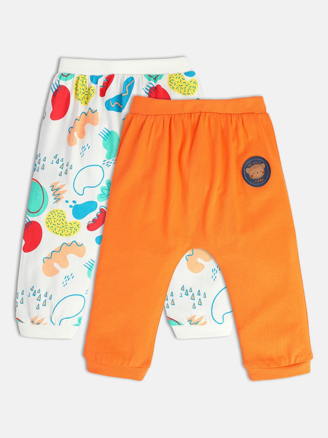 

MINI KLUB Infant Boys Pack Of 2 Printed Pure Cotton Trousers, White