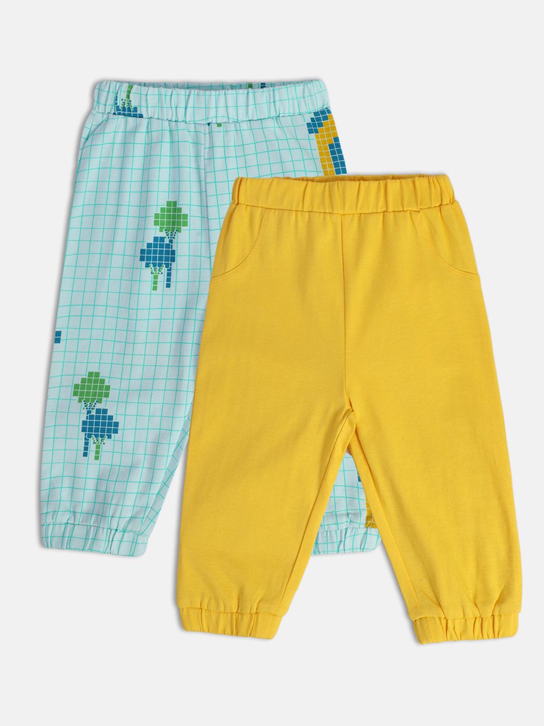 

MINI KLUB Infant Boys Pack of 2 Printed Pure Cotton Joggers, Purple