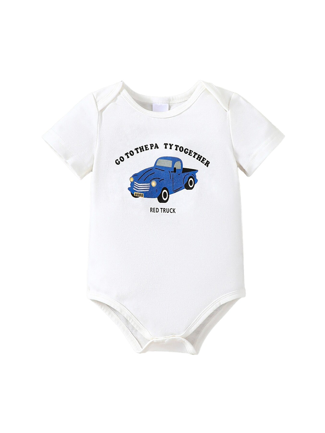 

StyleCast Boys Typography Print Envelope Neck Knitted Bodysuit, White