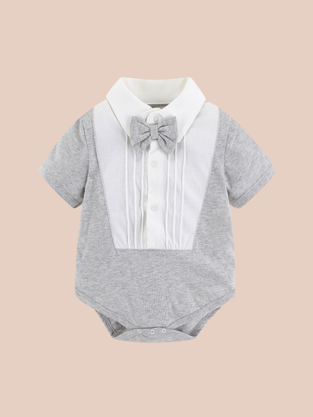 

StyleCast Baby Colourblocked Cotton Bodysuit, Grey