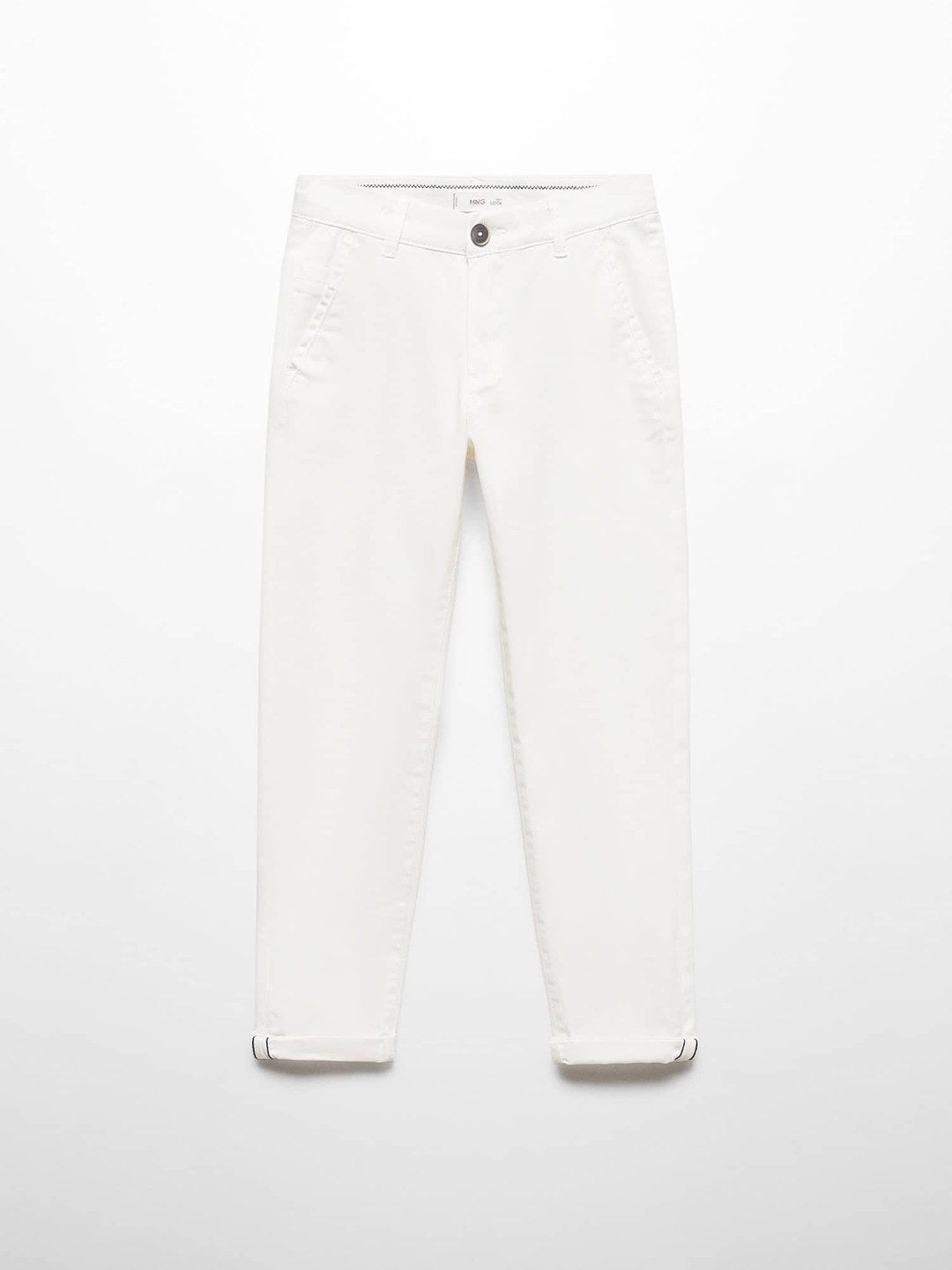 

Mango Kids Boys Mid-Rise Regular Fit Chinos, White