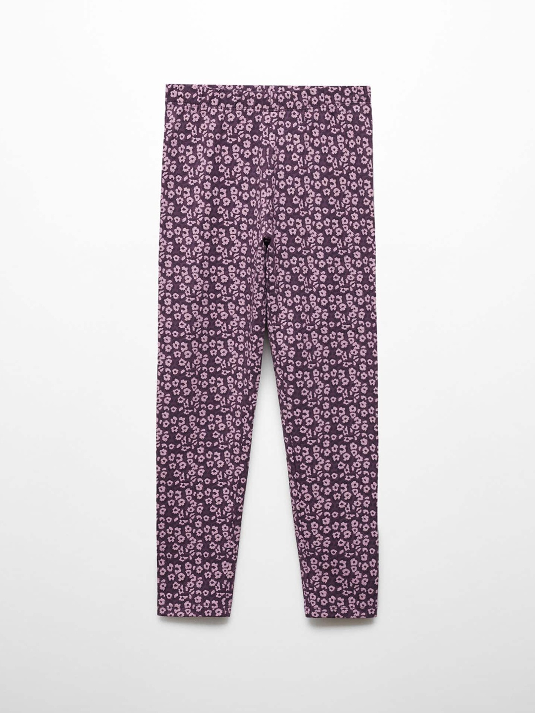 

Mango Kids Girls Mid-Rise Floral Print Stretchable Leggings, Purple