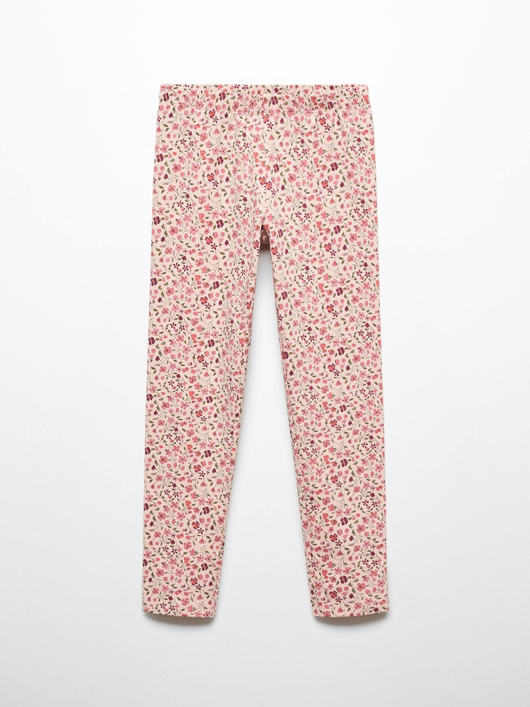 

Mango Kids Girls Mid-Rise Floral Print Stretchable Leggings, Peach