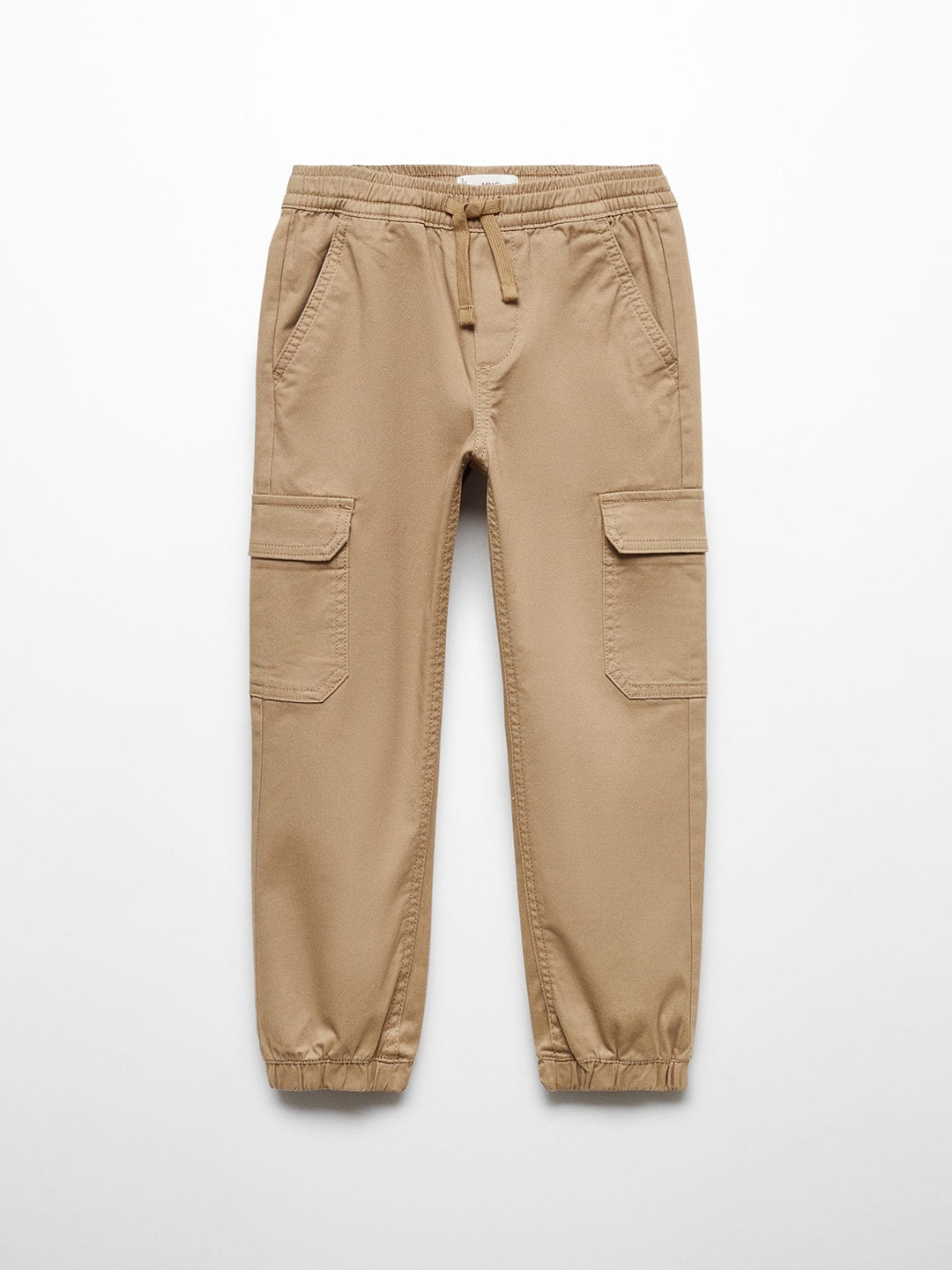 

Mango Kids Boys Mid-Rise Regular Fit Cargo Style Joggers, Khaki