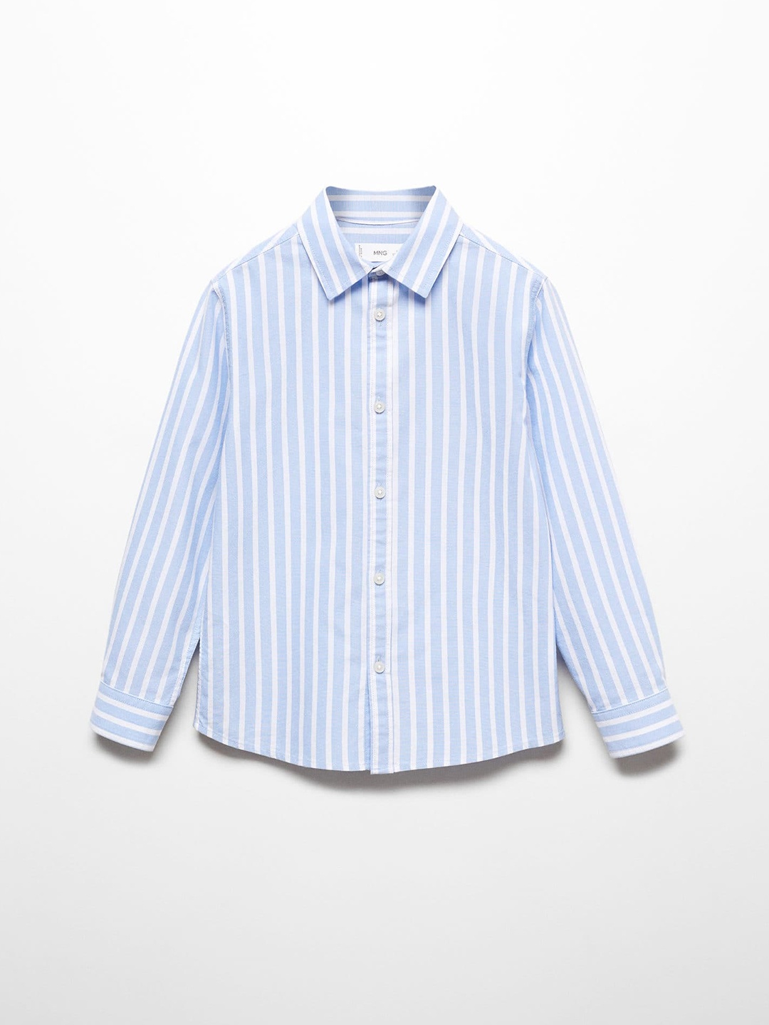 

Mango Kids Boys Pure Cotton Striped Shirt, Blue