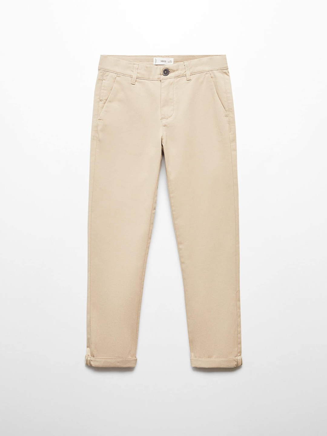 

Mango Kids Boys Mid-Rise Regular Fit Chinos, Beige