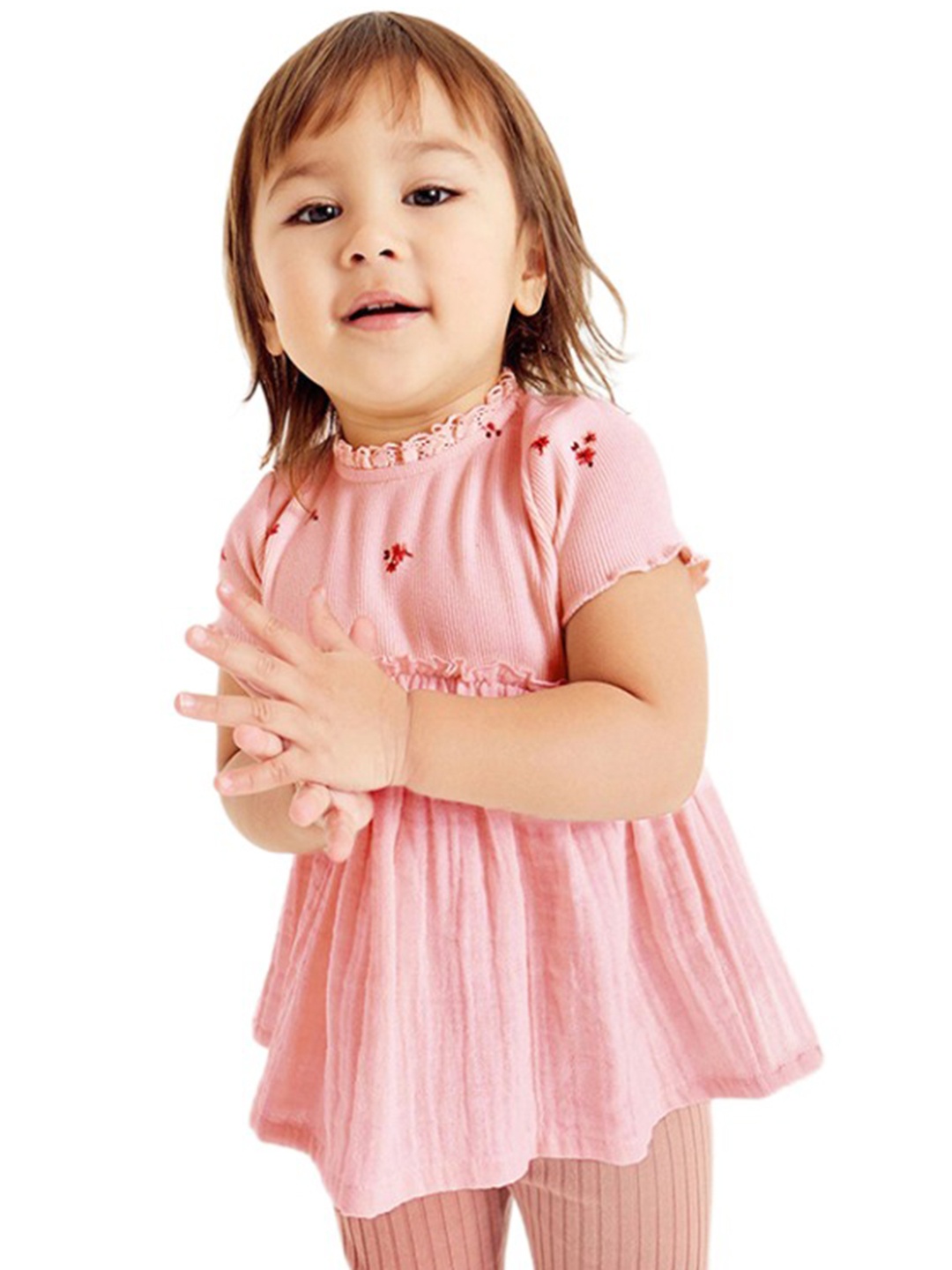 

StyleCast Girls Pink Floral Printed Cotton Top
