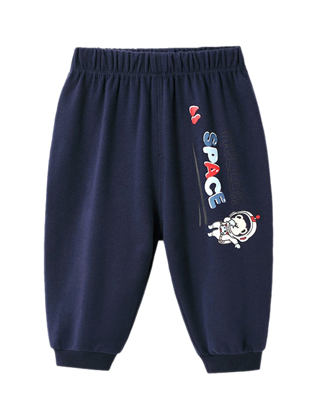

StyleCast Boys Navy Blue Easy Wash Graphic Printed Mid Rise Cotton Joggers