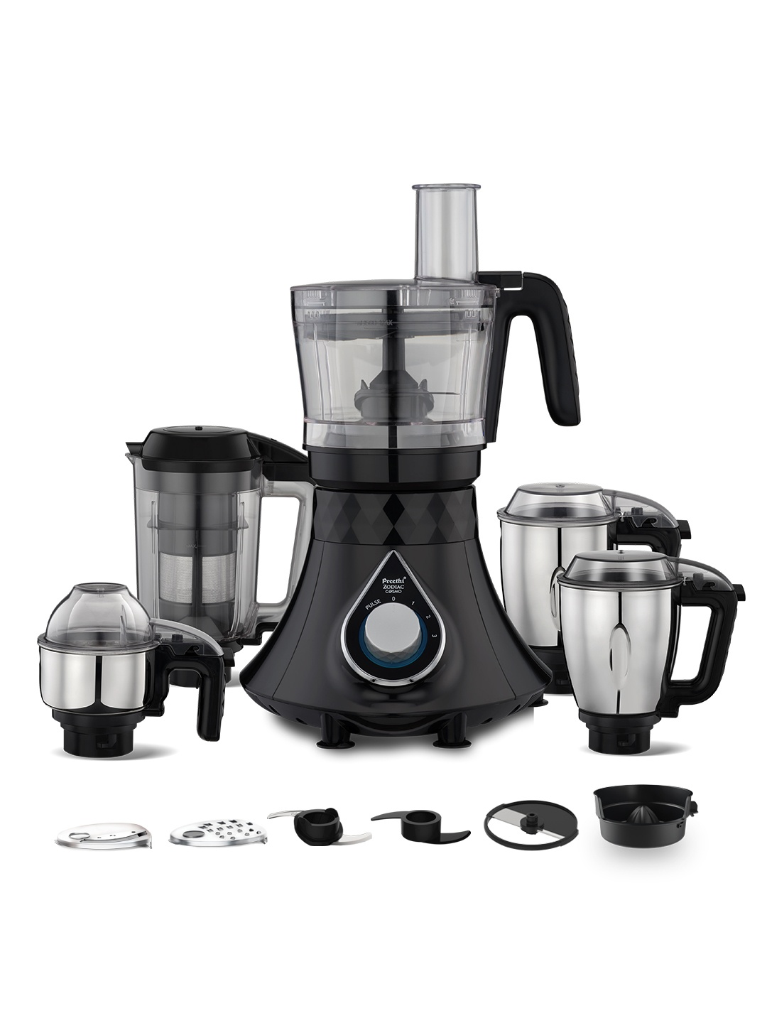 

Preethi Zodiac Cosmo Black MG236 Mixer Grinder 750 watt with 5 Jars