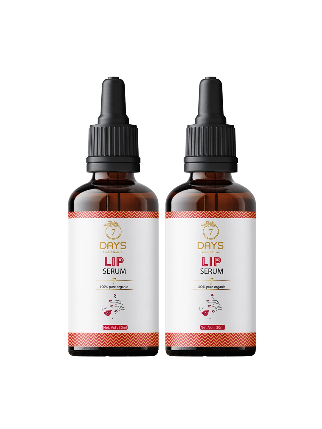 

7 DAYS Set of 2 Pure Organic Lip Serum with Vitamin E & Shea Butter - 30 ml each, White