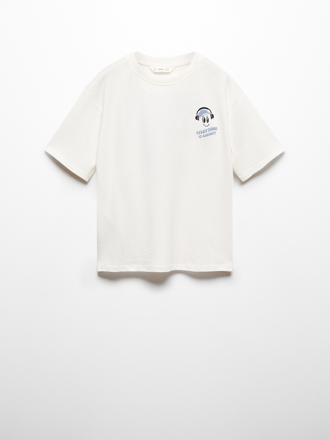 

Mango Kids Boys Pure Cotton Typography Printed Back T-shirt, White