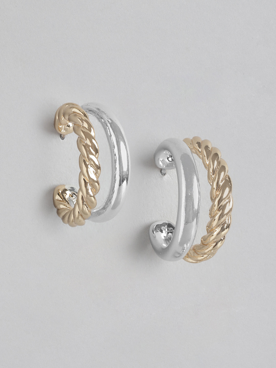 

Forever New Women Gold-Plated Circular Half Hoop Earrings