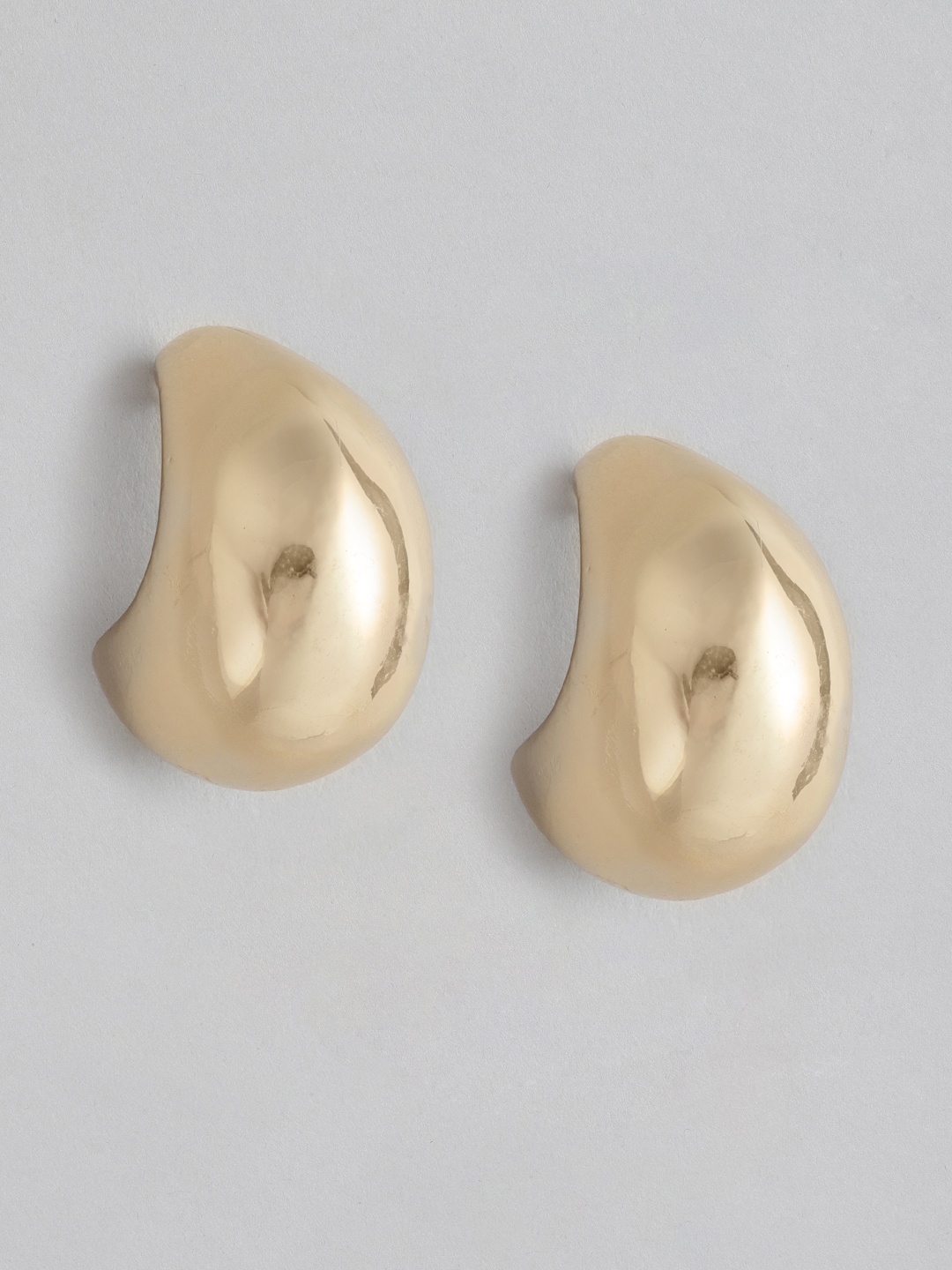 

Forever New Women Gold-Plated Teardrop Shaped Half Hoop Earrings