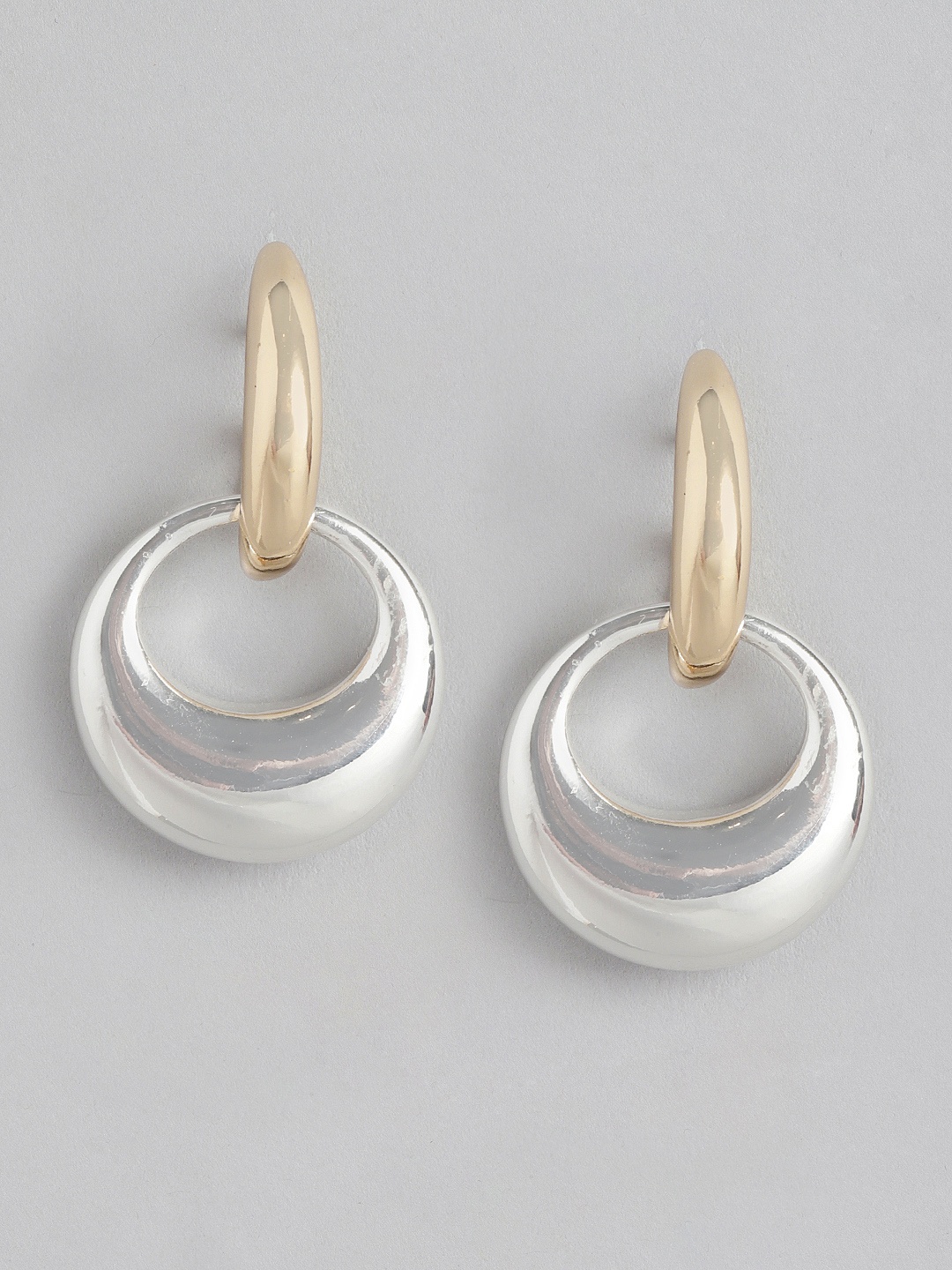 

Forever New Women Silver-Plated Circular Drop Earrings, Gold