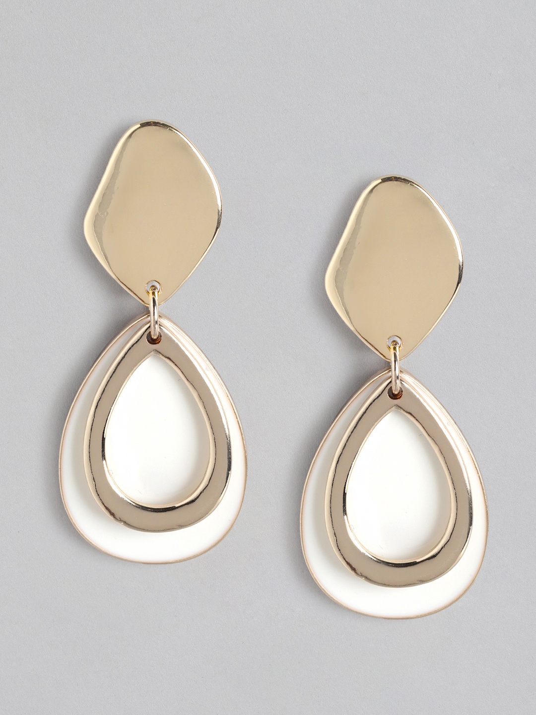 

Forever New Women Gold-Plated Teardrop Shaped Drop Earrings