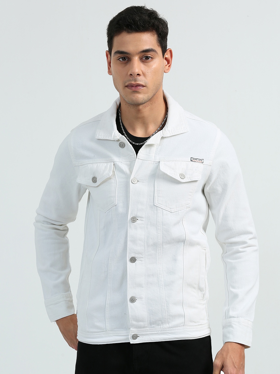 

RIDELIFE Original Slim Fit Denim Casual Shirt, White