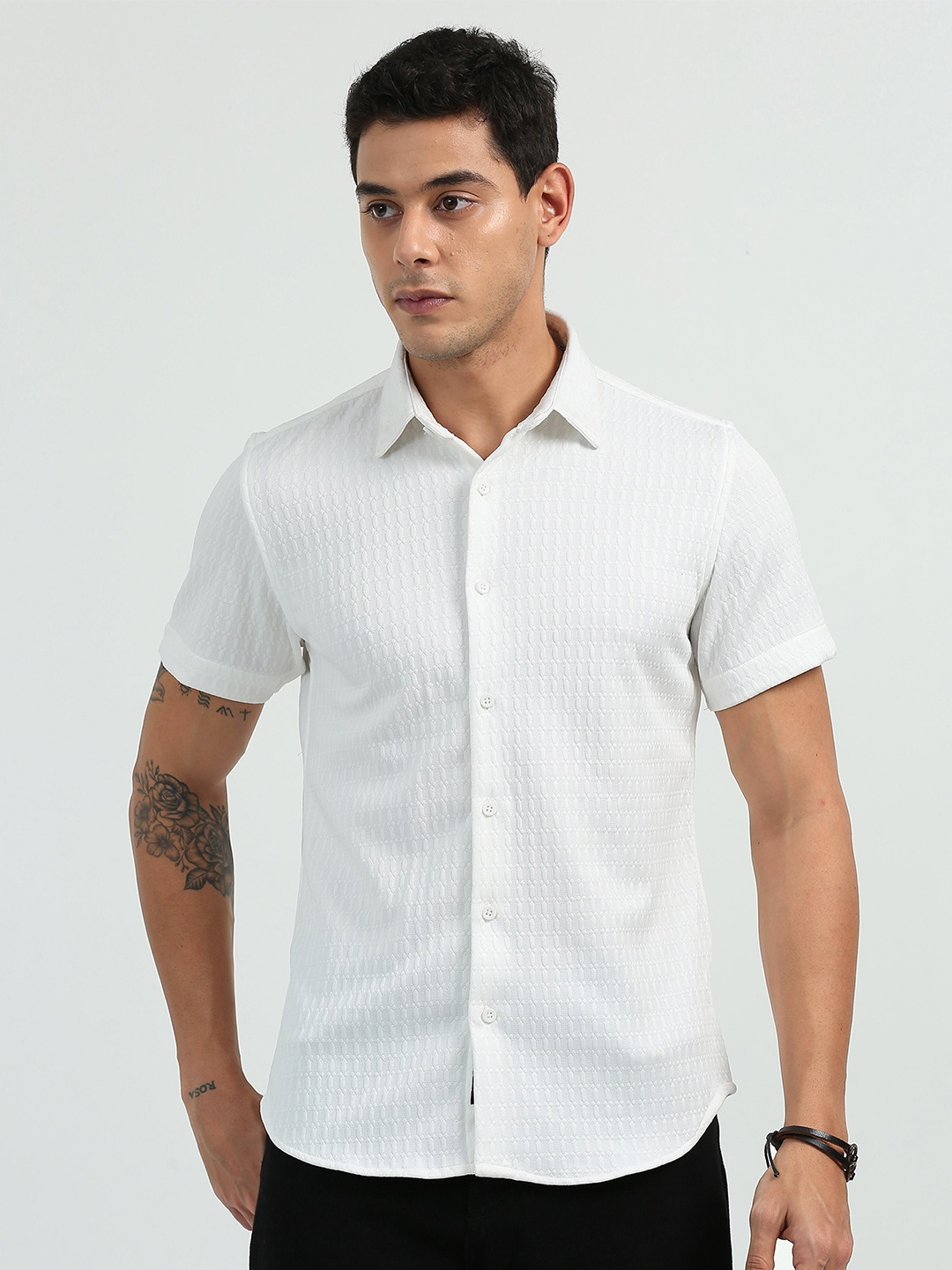 

RIDELIFE Original Slim Fit Striped Casual Shirt, White