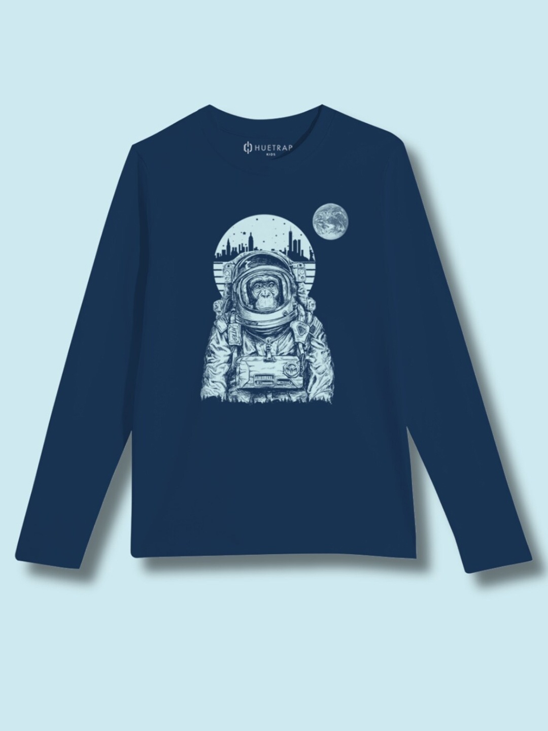 

Huetrap Boys Graphic Printed Pure Cotton T-shirt, Navy blue
