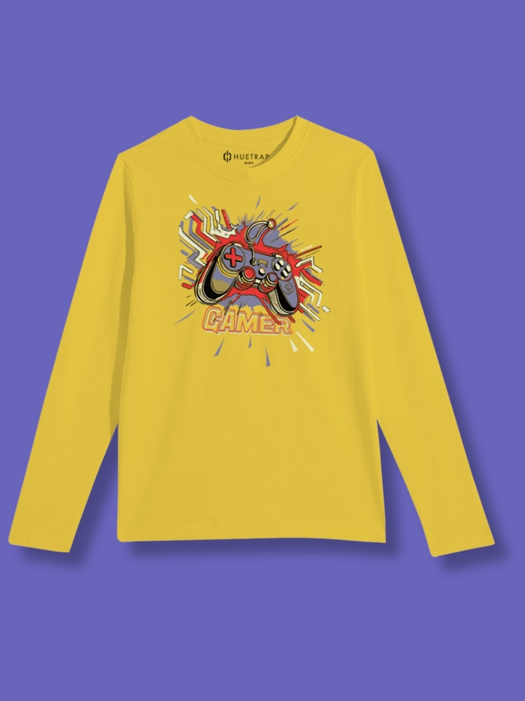 

Huetrap Boys Graphic Printed Pure Cotton T-shirt, Yellow