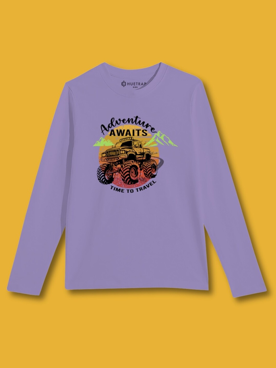 Huetrap Boys Graphic Printed Pure Cotton T-shirt, Violet