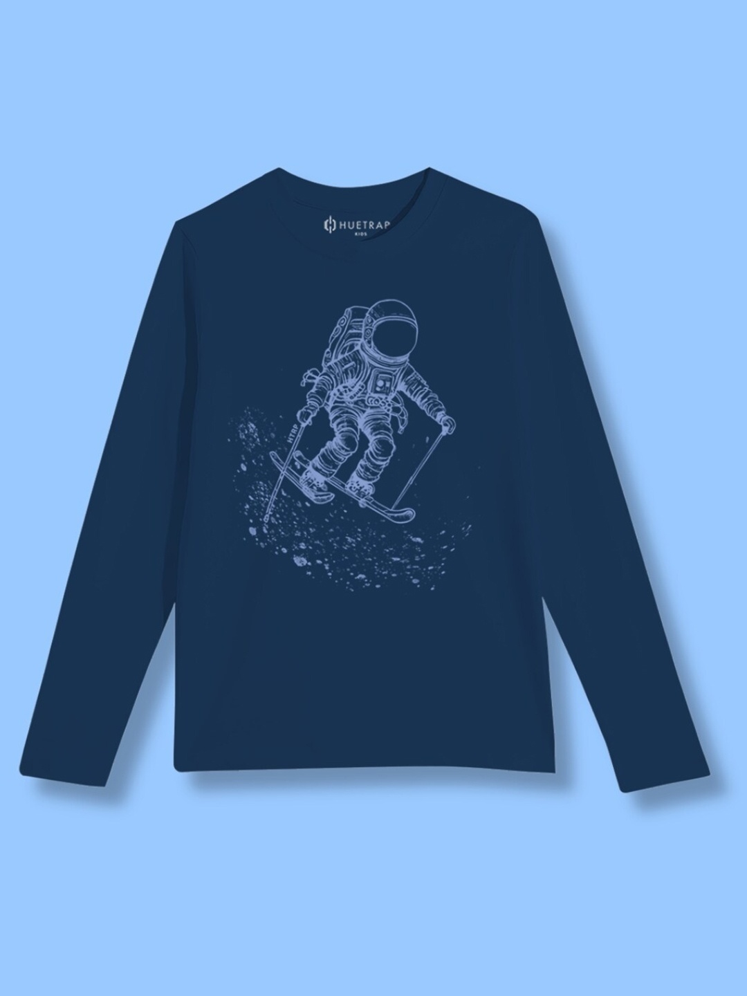 

Huetrap Boys Graphic Printed Pure Cotton T-shirt, Navy blue